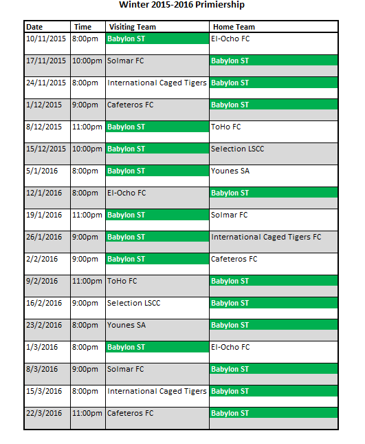 Schedule